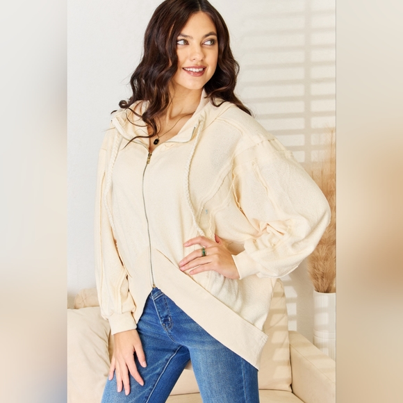 POL Zip Up High-Low Hem Hoodie New LAUNCH!! - Picture 3 of 4